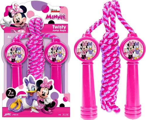 Disney Mickey Minnie & Stitch - Cuerda de saltar para niñas (1 cuerda Minnie) para interiores y exteriores, cuerda de saltar para niños y adultos,