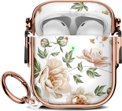 Miniatura 22 de Maxjoy para Funda Linda de AirPods 2 (2019) con Bloqueo de Seguridad, Compatible con Funda de AirPod de 2ª Generación de Mármol para Mujeres