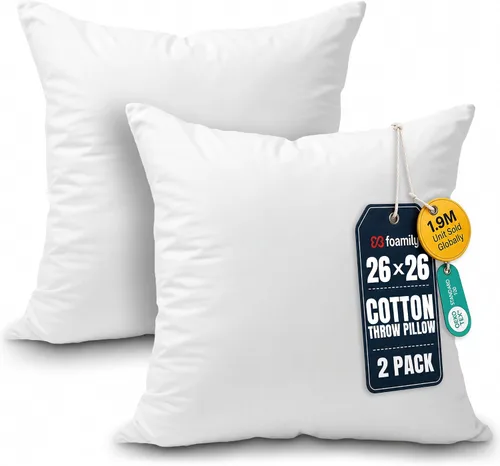 Miniatura 22 de Foamily Insertos de almohada 100% algodón de 12 x 12 pulgadas, rellenos de almohada para almohadas decorativas para sofá y cama, relleno de almohada