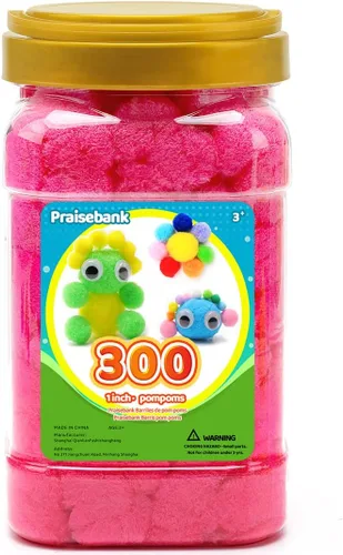 Miniatura 18 de Praisebank 300 pompones de 1 pulgada para artes y manualidades, manualidades en tarro
