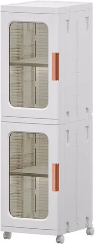 CXCJAI Armario estrecho con puertas y estantes, organizador de cocina alto y delgado con estante ajustable, armario de papel higiénico de lino de 2