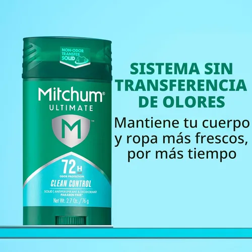 Miniatura 3 de Mitchum Ultimate 72H - Antitranspirante y desodorante para hombre, sólido invisible, control limpio, paquete de 2