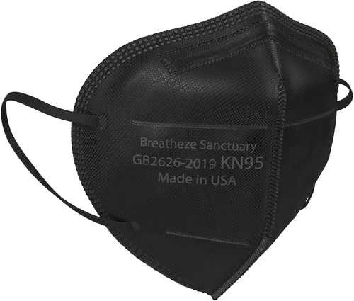 Miniatura 2 de Breatheze KN95 Face Masks Made in USA - Face Masks Disposable KN95 Mask - FDA Registered Masks Adulto 50 Pack Negro