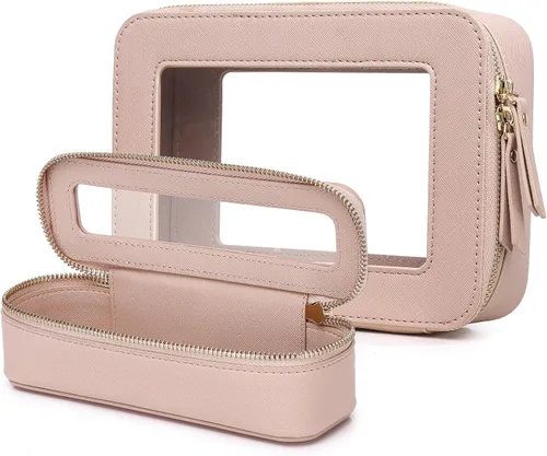 Miniatura 45 de Pinkmik Pequeña bolsa de maquillaje transparente, mini estuche para cosméticos, bolsa de aseo impermeable con cremallera, organizador de bolsos