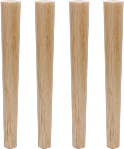 Miniatura 12 de Patas de madera maciza de roble barniz, patas rectas, patas de mesa de café, 2.4 – 27.6 in, para tocador, armario, con placa de montaje, tornillos