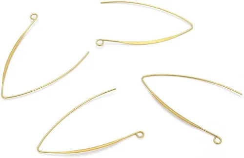 Miniatura 5 de Adabele 50 Uds. de latón crudo redondo Huggies Leverback Pendientes Ganchos Earwire Conector No Plateado/Recubierto para Pendientes Joyería