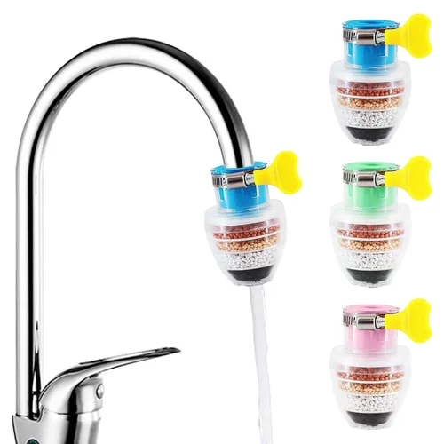 Paquete de 3 filtros de grifo de seis capas mejorados, filtro de agua para fregadero, filtro de agua de grifo de cocina, filtro de purificación de