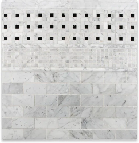 Miniatura 5 de Carrara (Carrera) Bianco - Mosaico de metro de 2x4