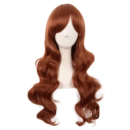 Miniatura 16 de MapofBeauty - Encantadora peluca larga y rizada para mujer, 28 pulgadas (70 cm), negro