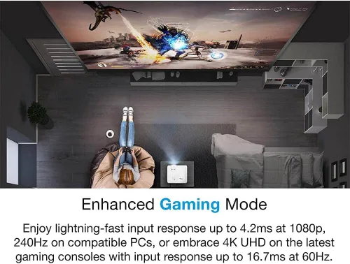 Miniatura 6 de Optoma UHD38 Brillante, verdadero proyector de juegos 4K UHD 4000 lúmenes Tiempo de respuesta de 4,2 ms a 1080p con modo de juego mejorado