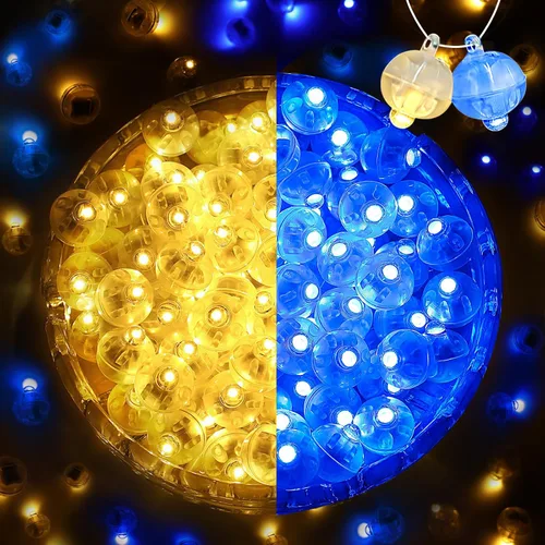 Miniatura 10 de 50 mini luces LED, globos de luz LED para decoraciones de fiesta, luces de fiesta de neón para linterna de papel, huevos de Pascua, fiesta de Rojo