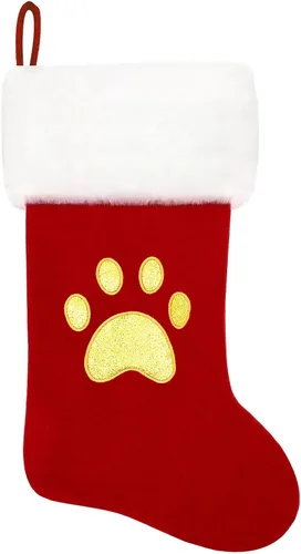 Miniatura 153 de Calcetines de Navidad bordados de 20 pulgadas con monograma, terciopelo negro con puño de felpa blanca supersuave, adornos clásicos para decoración