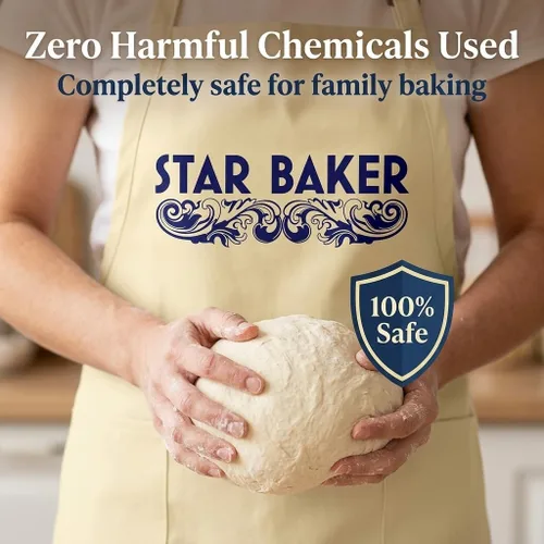 Miniatura 4 de Donkey Tees Star Baker Delantal - Amateur Baker American British Baking Show Pastelería Chef Regalo Delantal de Cocina, Beige Bronceado