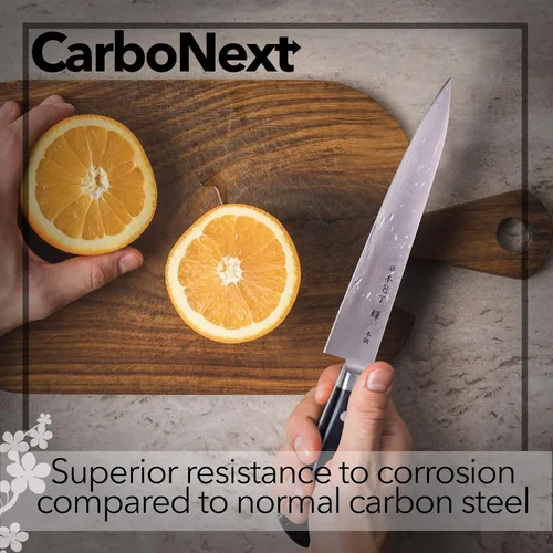 Miniatura 4 de Kagayaki CarboNext - Cuchillo de chef japonés, KC-1ES profesional, cuchillo de cocina profesional de acero de alto carbono con mango ergonómico