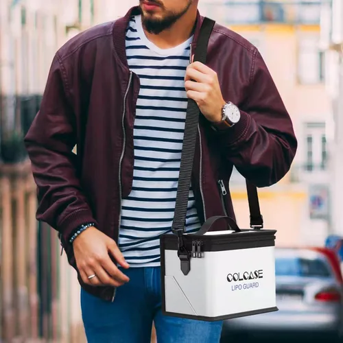 Miniatura 5 de Bolsa de seguridad ignífuga antiexplosión Colcase para batería Lipo, almacenamiento y carga, gran espacio, altamente resistente, bolsa doble cierre