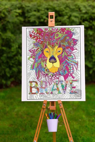 Miniatura 6 de SJPRINTER Arte de pared inspirador, póster motivacional gigante para colorear con mandala, para niños y adultos, ideal para niñas y niños