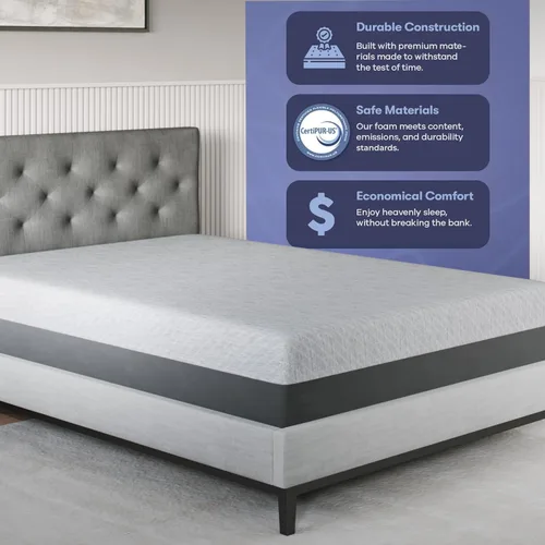 Miniatura 4 de Celestial Sleep - Colchón de espuma viscoelástica con gel en caja, fabricado en EE. UU., Certificado CertiPUR-US®, Certificado Oeko-Tex