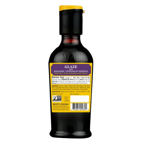 Miniatura 2 de Mazzetti Vinagre balsámico de Fig Glaze de Modena PGI, 7.3 onzas líquidas, versátil, grueso y rico, perfecto para rociar, queso y frutas, fabricado