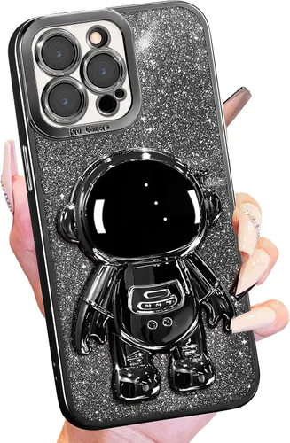 Miniatura 27 de Buleens Funda para iPhone 13 Pro Astronauta, Fundas Transparentes para iPhone 13 Pro con Papel Brillante y Soporte de Astronauta, Mujeres Niñas Rosa