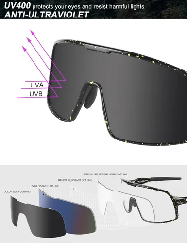 Miniatura 5 de BangLong Gafas de sol deportivas polarizadas para hombres y mujeres, protección UV, para béisbol, correr, ciclismo, pesca