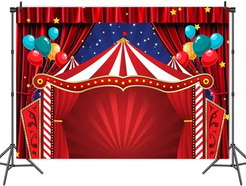 Cortina roja de vinilo de 8 x 6 pies, telón de fondo de fotografía de estrellas para recién nacidos, suministros de baby shower, gran parte superior