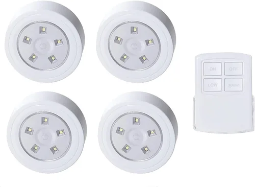 Miniatura 8 de Luces de disco con control remoto, luces LED para debajo del gabinete con temporizador automático, funciona con pilas, luz regulable debajo