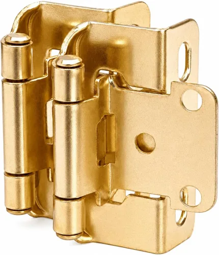 Miniatura 12 de Decobasics Paquete de 2 bisagras de gabinete de níquel cepillado superpuestas de 1/2 pulgada para puertas de gabinete (1 par), bisagras de marco