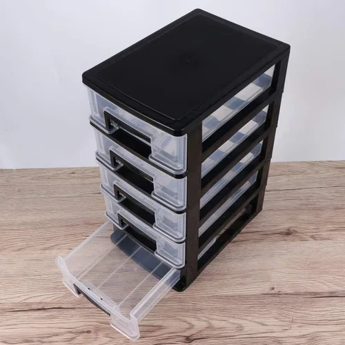 Miniatura 2 de PATKAW Gabinete de almacenamiento multifuncional de cinco capas, 8.3 x 5.9 x 12.3 pulgadas, 5 cajones de almacenamiento de plástico, caja