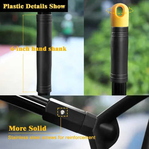 Miniatura 4 de Escoba comercial resistente, paquete de 3 escobas angulares mejoradas para barrer al aire libre e interior, escobas negras perfectas de la casa, 3 x