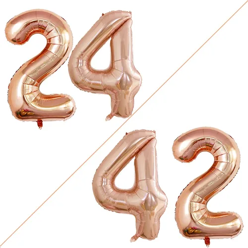 Miniatura 20 de Goer, conjunto de globos de papel aluminio para decoraciones de cumpleaños, globos de las letras de feliz cumpleaños y de números Oro