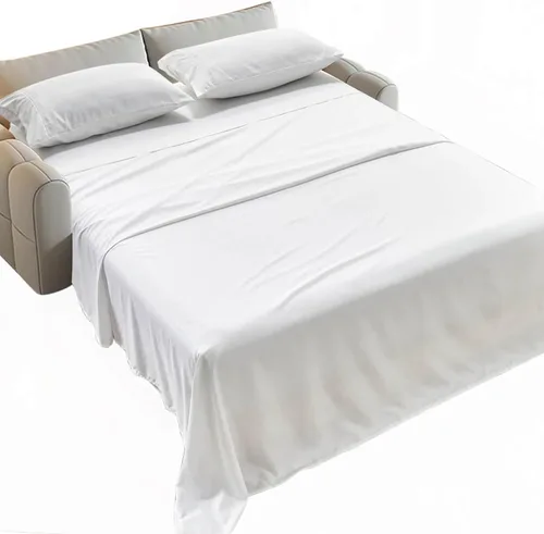 Miniatura 20 de Kingnex Sábanas a rayas para sofá cama de 36 x 72 pulgadas, tamaño individual para sofá cama, microfibra suave de doble cepillado 1800, 3 piezas