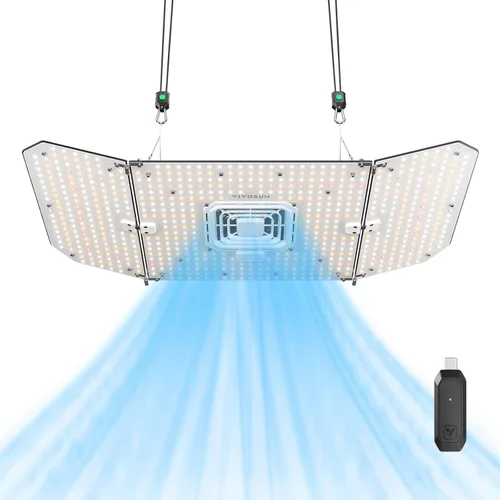 Miniatura 11 de VIVOSUN AeroLight A100SE, Luz LED de Cultivo de 100W con ventilador de circulación integrado y controlador GrowHub E25, compatible con aplicación