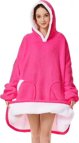 Miniatura 20 de Century Star Manta con capucha para mujeres y hombres, sherpa, de gran tamaño, gruesa, acogedora, suave, cálida, para adultos, sudadera con capucha