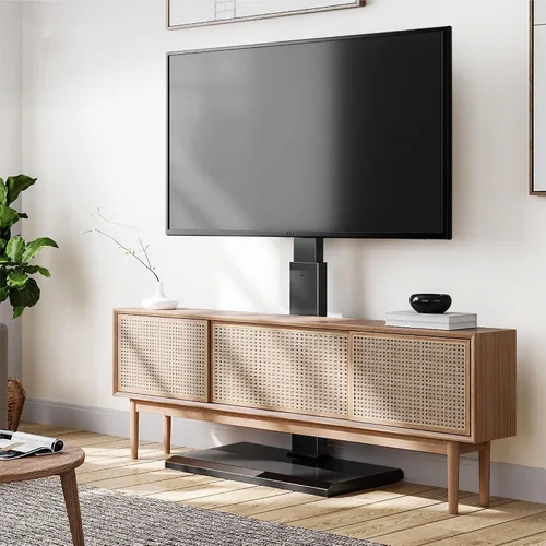 Miniatura 5 de FITUEYES - Soporte universal de suelo para TV con base de hierro, montaje giratorio para televisores LED, LCD, OLED, plasma, de pantalla plana