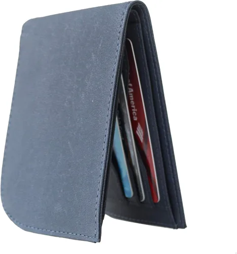 Miniatura 3 de Saltrek Cartera delgada con bolsillo frontal Bloqueo RFID Billfold de cuero minimalista