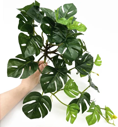 Miniatura 21 de Sauce llorón falso, plantas colgantes artificiales de plástico, hojas verdes, plantas de vid sintética, guirnalda de hiedra para el hogar