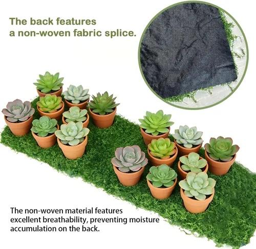 Miniatura 3 de 1 camino de mesa de musgo falso para manualidades de 11.81 x 78.74 pulgadas, rollo de hoja de musgo artificial impermeable para pared, techo