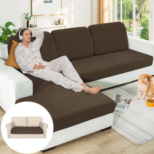 Miniatura 28 de YEMYHOM 【Liquidación】 Fundas Elásticas para Cojines de 1 Pieza, Fundas de Cojín de Asiento para Sofá y Silla, Funda Suave de Sofá de Repuesto