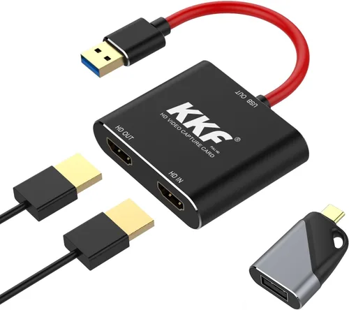 KKF Tarjeta de captura, tarjeta de captura HDMI 4K para interruptor, tarjeta de captura de video para transmisión y grabación PS5 PS4 Xbox Series