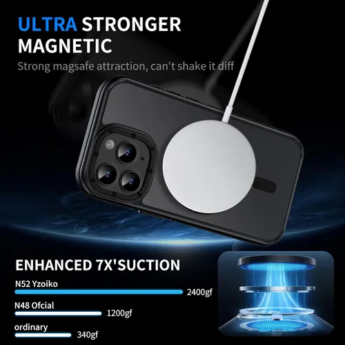 Miniatura 6 de Funda magnética fuerte para iPhone 12 Pro Max [Protección de grado militar de 10 pies] Compatible con MagSafe, funda protectora a prueba de golpes