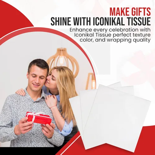 Miniatura 4 de Iconikal 1,000 hojas de papel de seda premium a granel para envolver regalos, blanco, 20 x 30 pulgadas, premium para manualidades, cestas de regalo