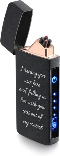 Miniatura 5 de Fortheday Encendedor eléctrico personalizado para hombres, encendedor grabado personalizado con encendedores recargables por USB para el día