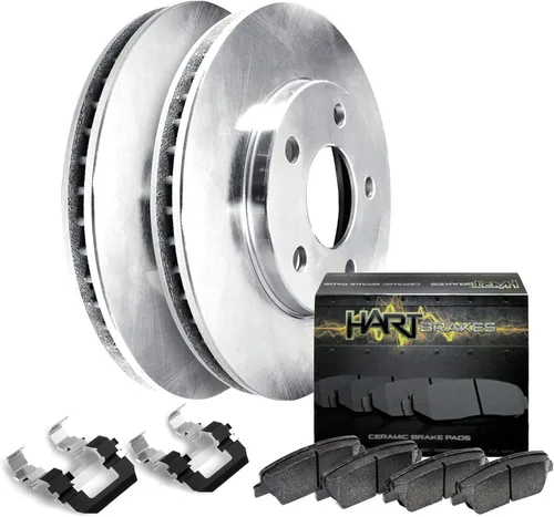Miniatura 17 de Hart Brakes Kit de frenos y rotores traseros Pastillas de freno traseras Rotores y pastillas de freno Pastillas de freno y rotores de cerámica