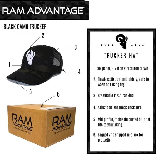 Miniatura 3 de RAM ADVANTAGE Gorra de camionero Gorra de malla de dos tonos de alta calidad, duradera y cómoda