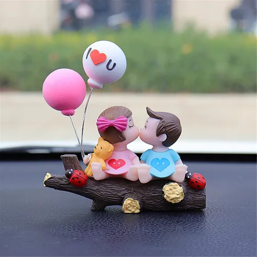 Miniatura 13 de Aphro Lindos adornos para parejas, decoración de automóvil, lindos dibujos animados para parejas, decoración de tablero de instrumentos de automóvil