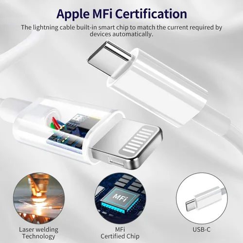 Miniatura 5 de Cargador USB C para iPhone, carga rápida, paquete de 3 unidades de 20 W, tipo C, cargador de pared con cable de carga USB C de 6 pies de largo