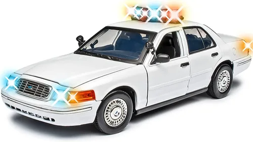 Miniatura 3 de Motormax 1:18 2001 Ford Crown Victoria Police Light & Sound SIN MARCADO Blanco 73992 (blanco)