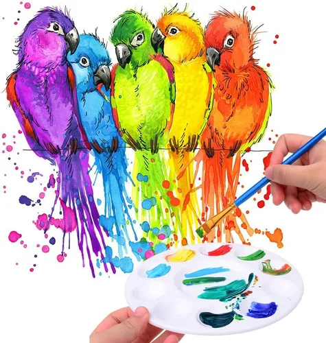 Miniatura 3 de Hulameda - 28 paletas de bandeja de pintura de plástico para niños para poner cupcakes y pintura artística 28 piezas