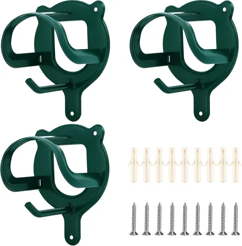 Miniatura 8 de Dunzy Soporte para brida de caballo, 3 unidades, ganchos para bridas, almacenamiento de tachuelas, soporte de metal con tubos y tornillo para Negro
