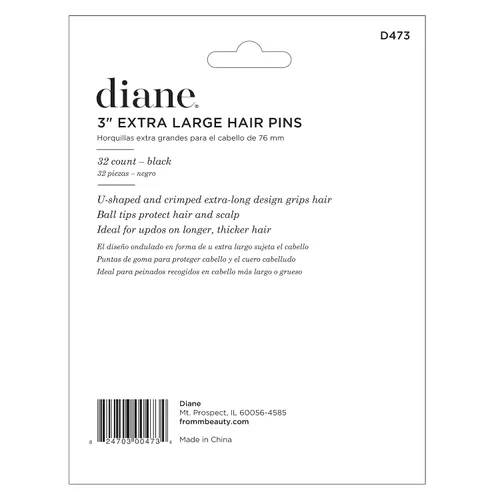 Miniatura 6 de Diane Horquillas para el cabello, negras, 3 pulgadas (D473)